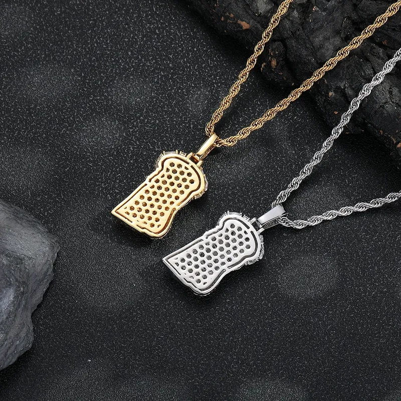 Skull Pendant Necklace Hip-Hop Copper Zircon Men's