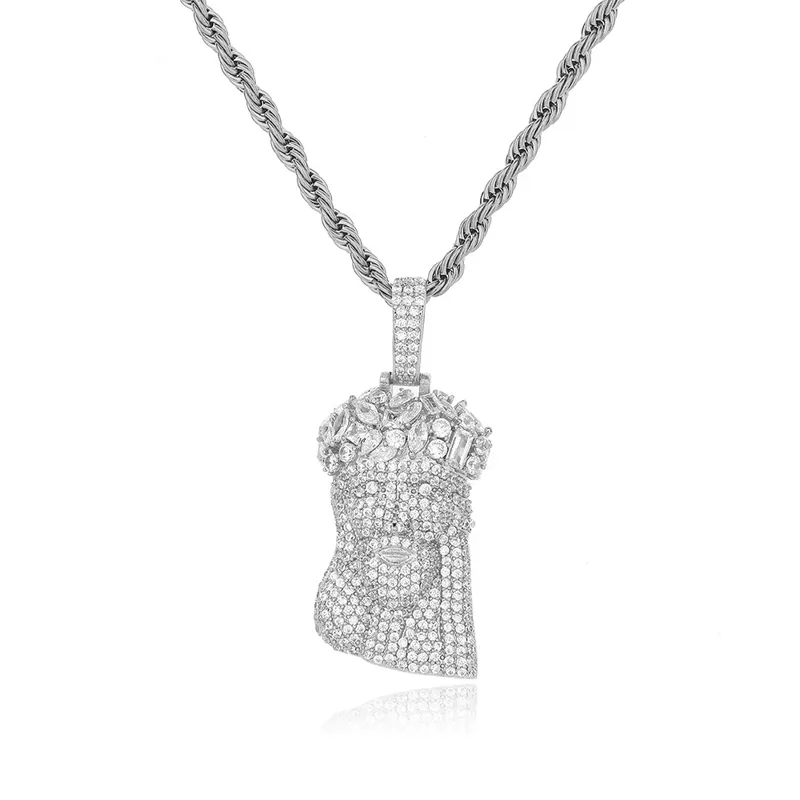 Skull Pendant Necklace Hip-Hop Copper Zircon Men's