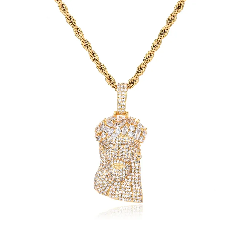 Skull Pendant Necklace Hip-Hop Copper Zircon Men's