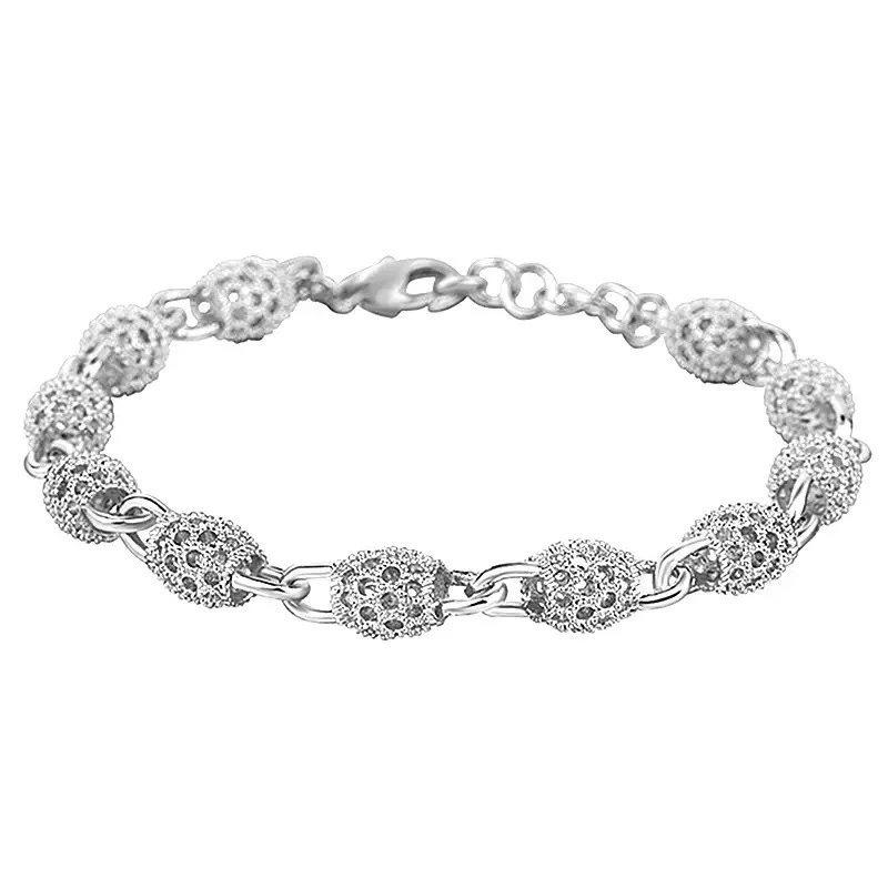 Titanium Steel Hollow Lantern Bead Bracelet