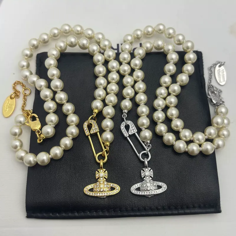 Pearl Saturn Chain Necklace