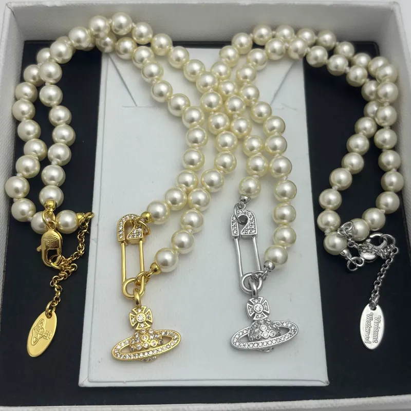 Pearl Saturn Chain Necklace
