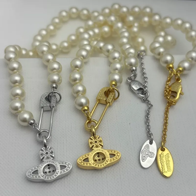Pearl Saturn Chain Necklace