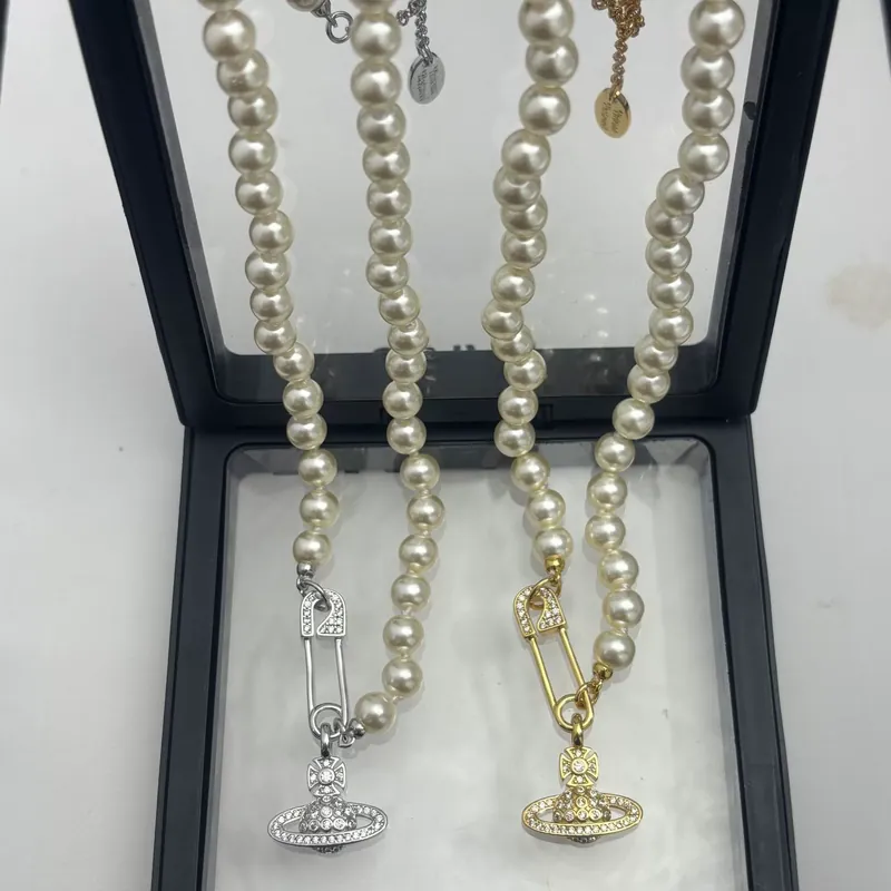 Pearl Saturn Chain Necklace
