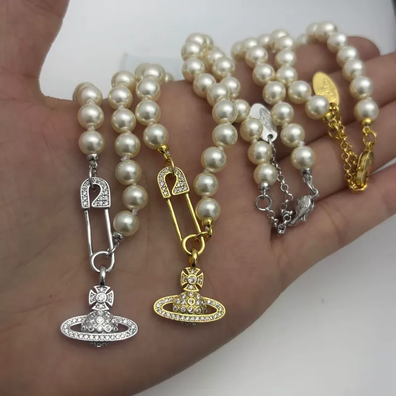 Pearl Saturn Chain Necklace