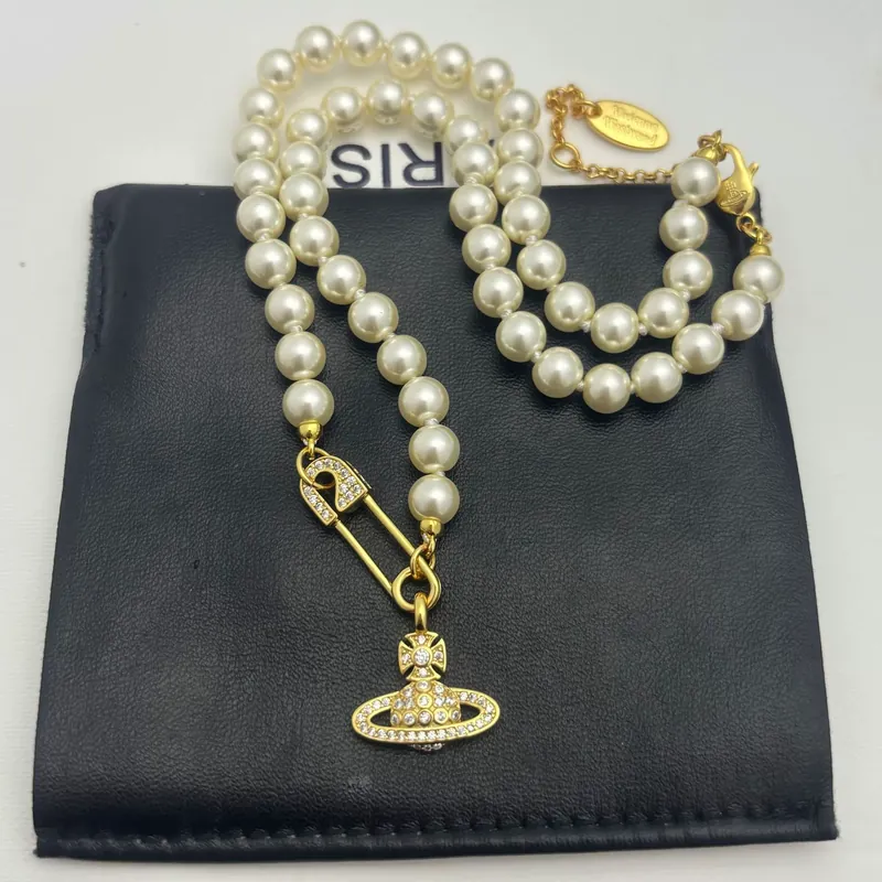 Pearl Saturn Chain Necklace
