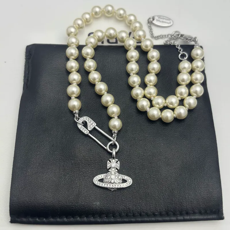 Pearl Saturn Chain Necklace