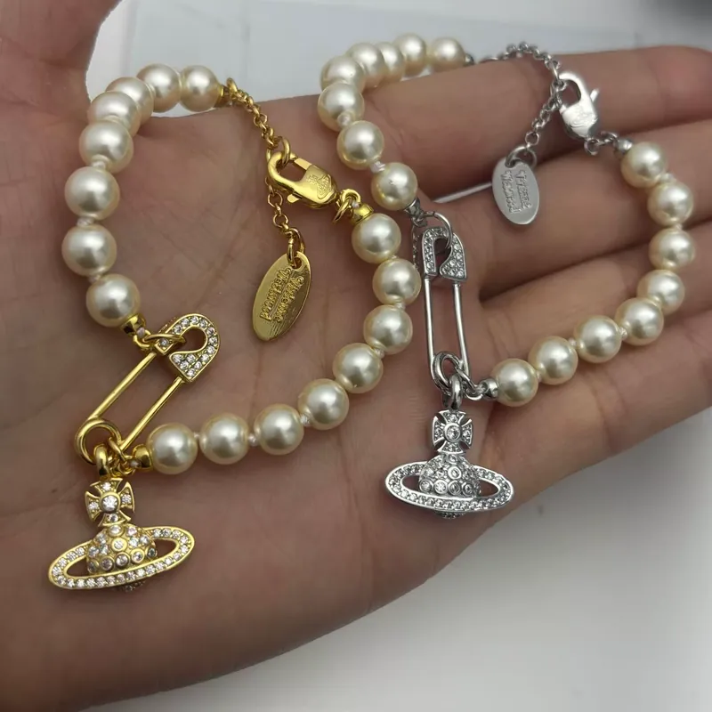 Pearl Saturn Chain Bracelet