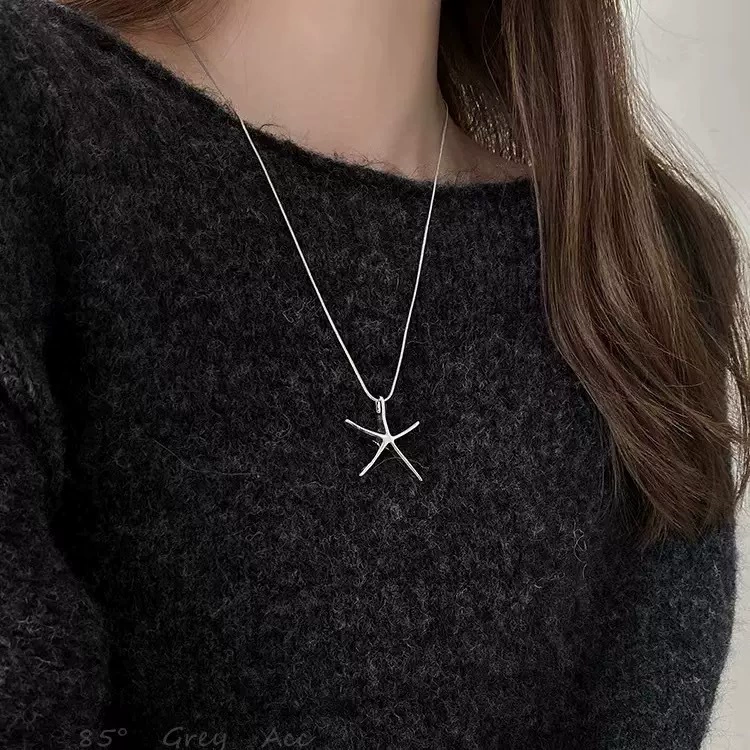 Titanium Steel Starfish Necklace Choker