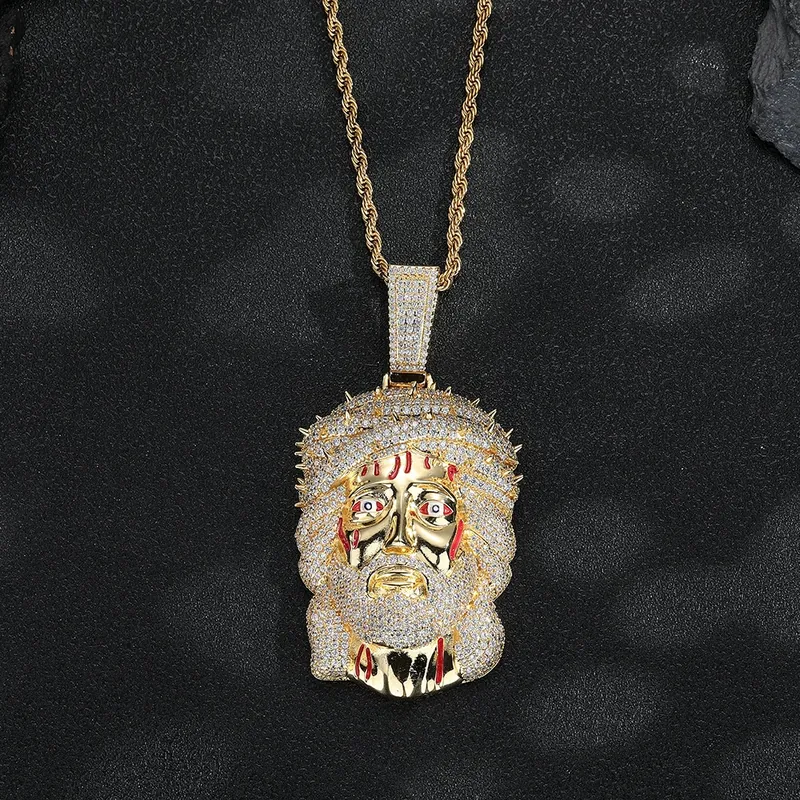 Vintage Skull Pendant Necklace Hip-Hop Men's Copper