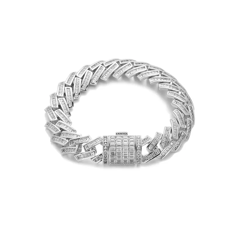 12mm Diamond Cuban Chain Necklace Hip-Hop Zircon Men's