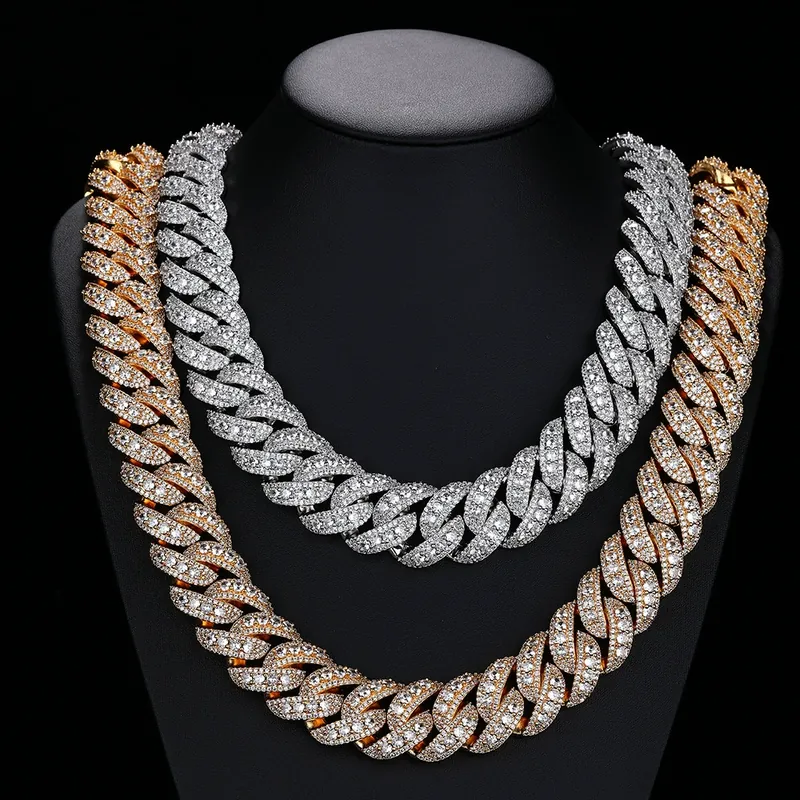 Full Pave Bubble Cuban Chain Set Necklace Bracelet Hip-Hop