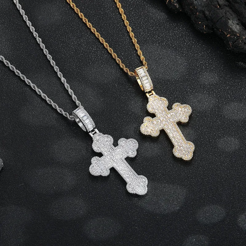 Cloud Cross Pendant Necklace Hip-Hop Zircon Street Style