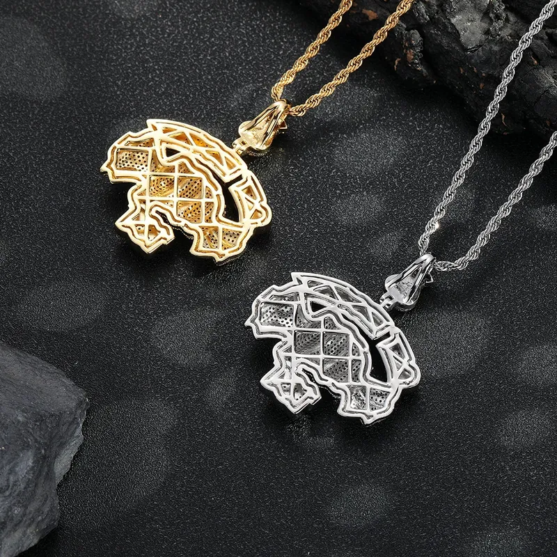 Collier pendentif poing Hip-Hop cuivre zircon style street