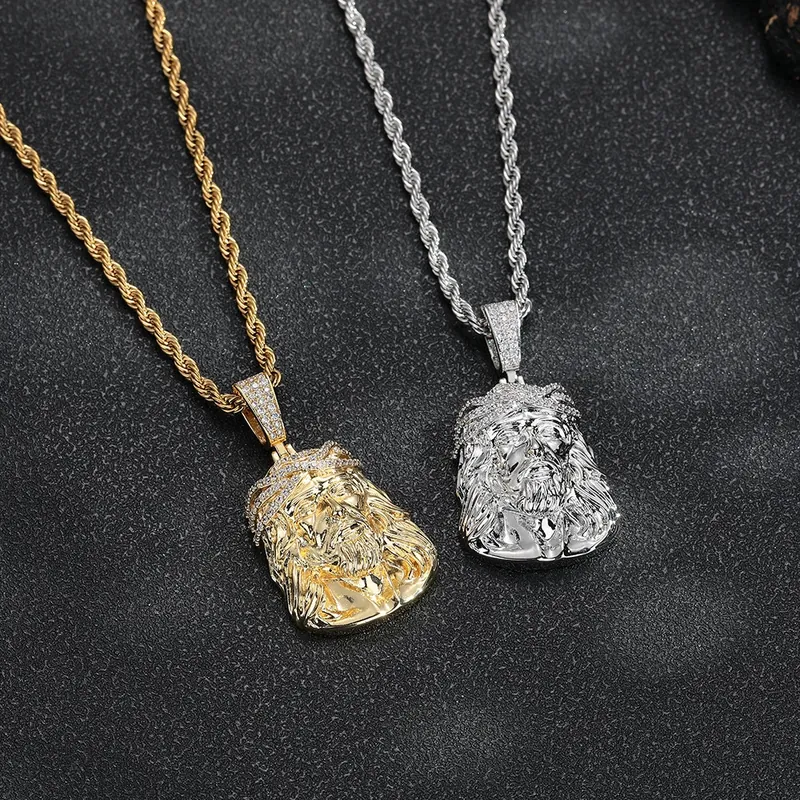 Vintage Skull Pendant Necklace Hip-Hop Mini Zircon Men's