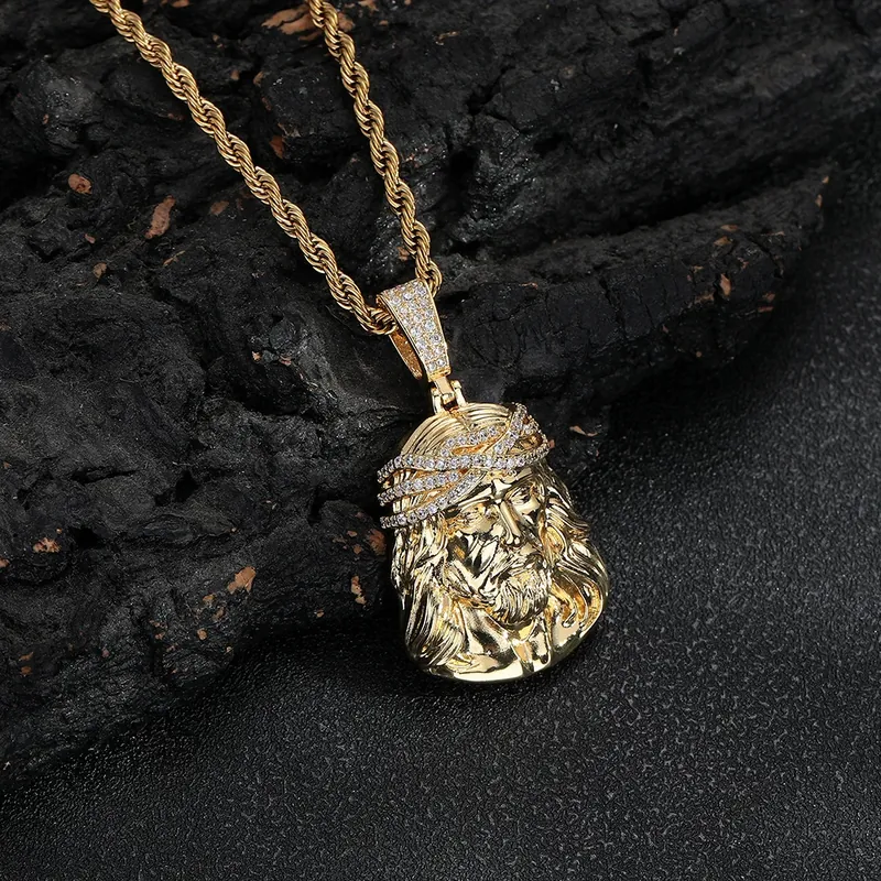 Vintage Skull Pendant Necklace Hip-Hop Mini Zircon Men's