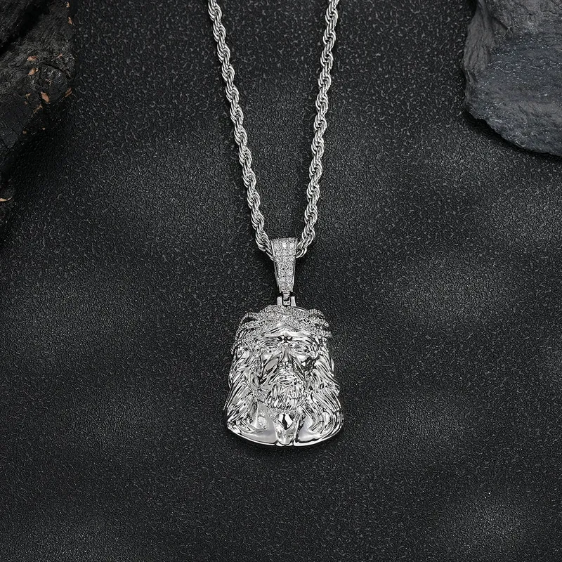 Vintage Skull Pendant Necklace Hip-Hop Mini Zircon Men's