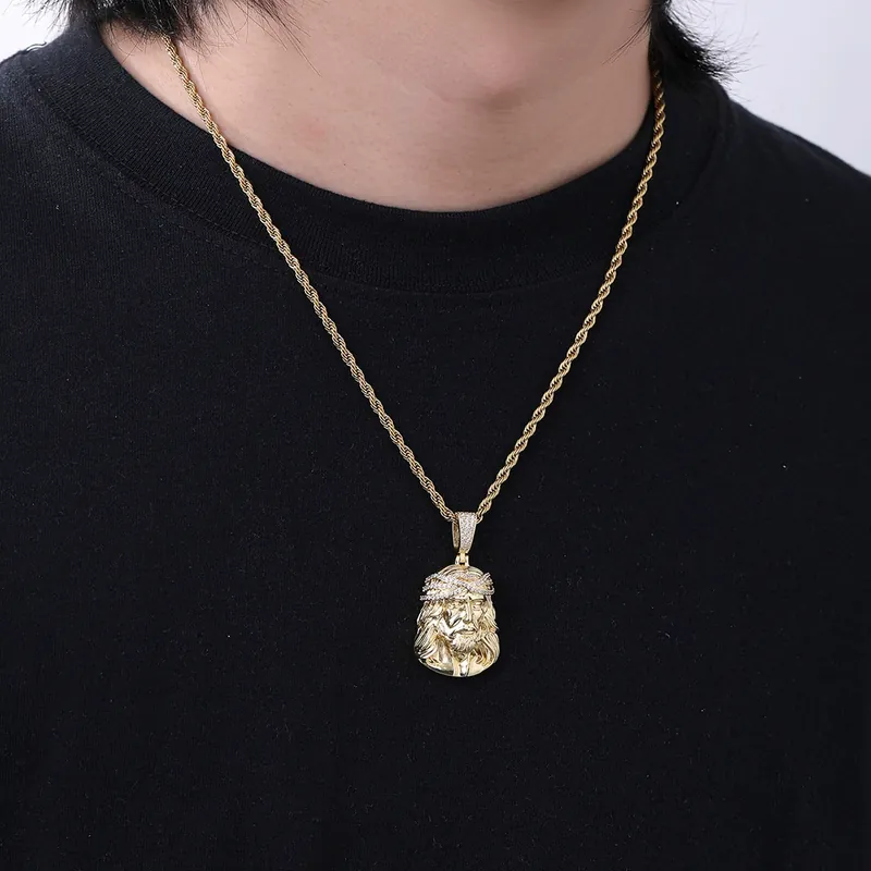 Vintage Skull Pendant Necklace Hip-Hop Mini Zircon Men's