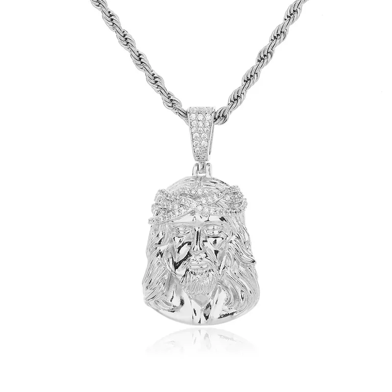 Vintage Skull Pendant Necklace Hip-Hop Mini Zircon Men's