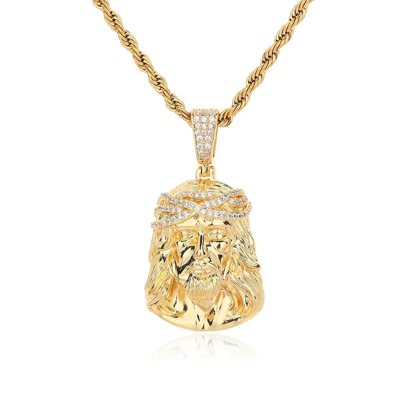 Vintage Skull Pendant Necklace Hip-Hop Mini Zircon Men's