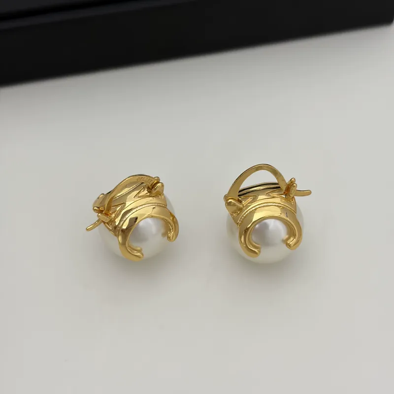 Pearl Logo Stud Earrings Vintage