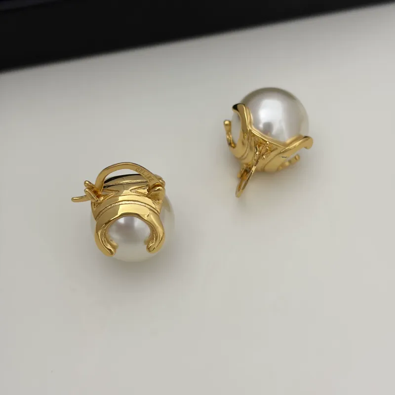 Pearl Logo Stud Earrings Vintage