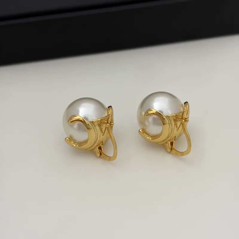 Pearl Logo Stud Earrings Vintage