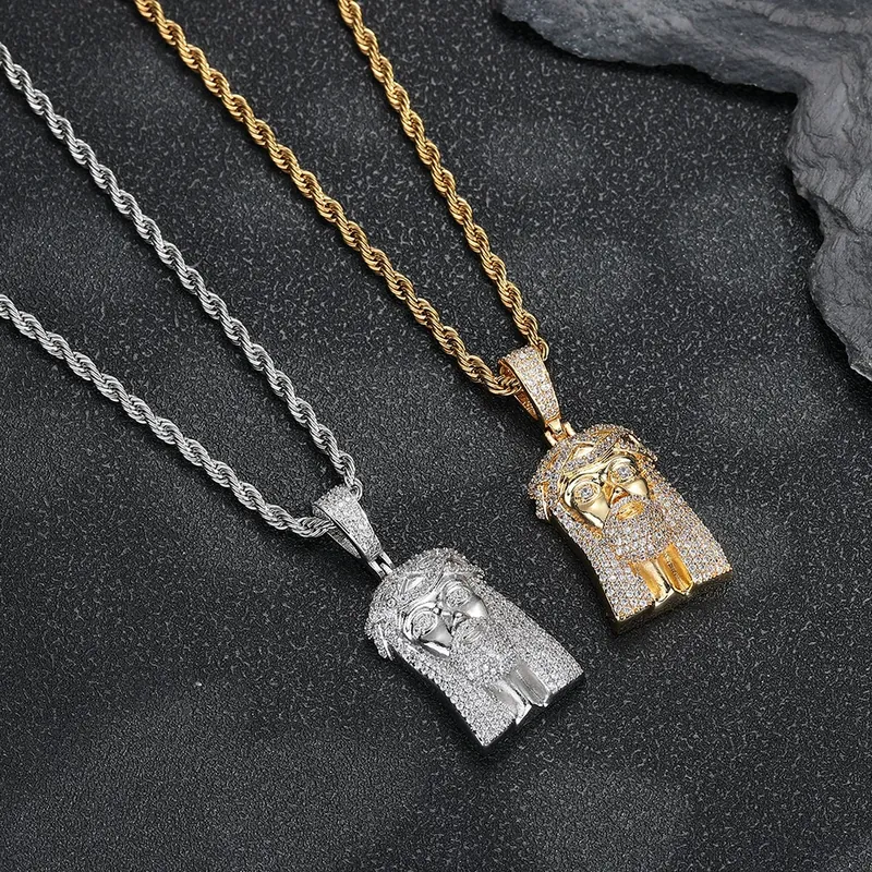 Thorn Crown Skull Pendant Necklace Hip-Hop Zircon Men's