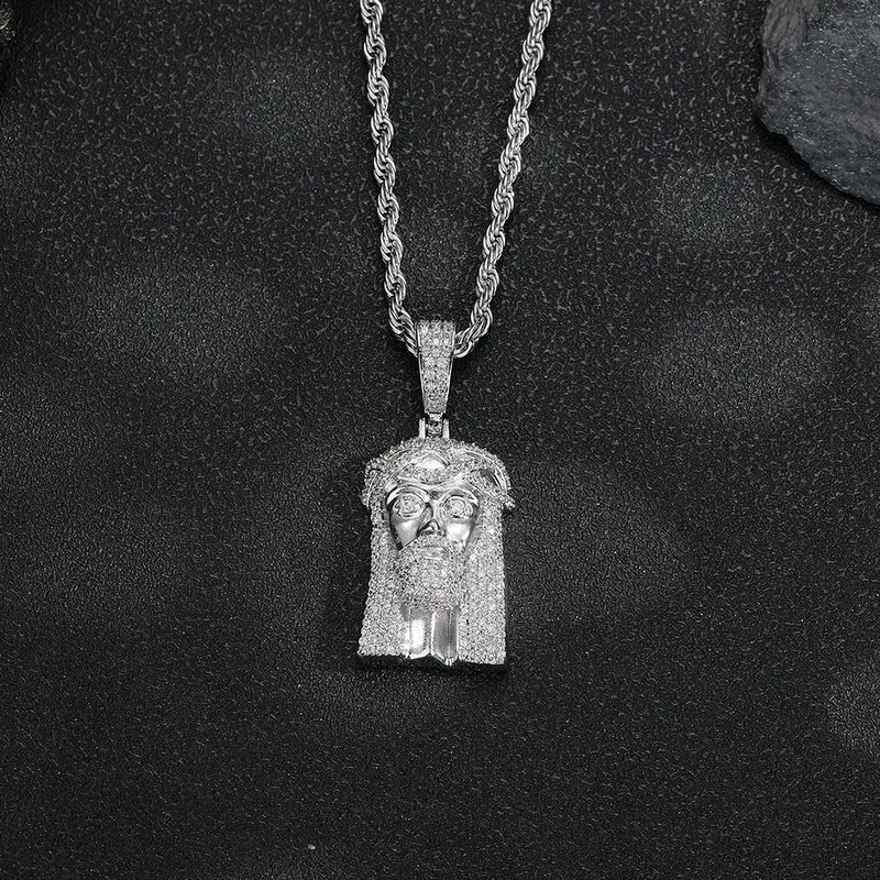 Collar Colgante Calavera Corona de Espinas Hip-Hop Zirconio Hombres