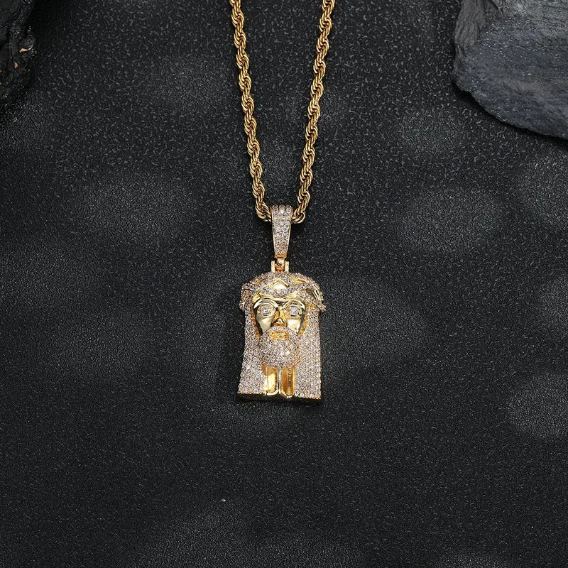 Collar Colgante Calavera Corona de Espinas Hip-Hop Zirconio Hombres
