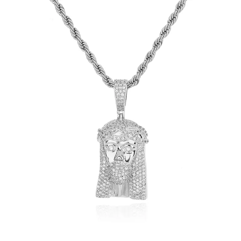 Collar Colgante Calavera Corona de Espinas Hip-Hop Zirconio Hombres
