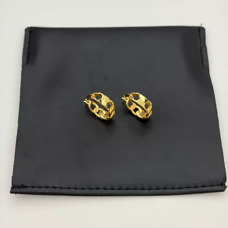 Zircon Logo Hoop Earrings