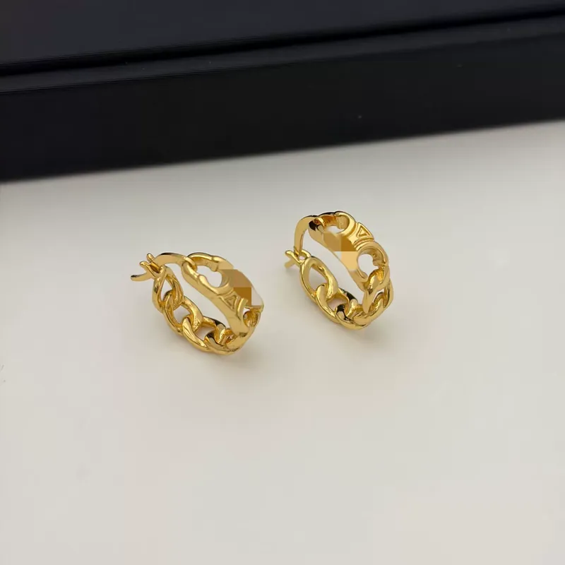 Zircon Logo Hoop Earrings