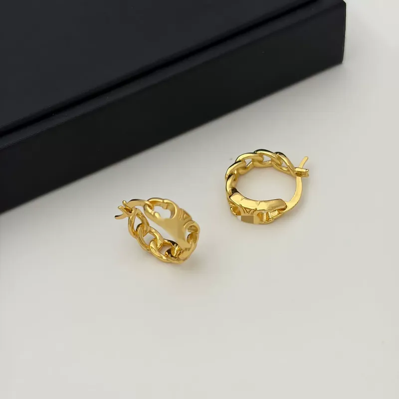 Zircon Logo Hoop Earrings
