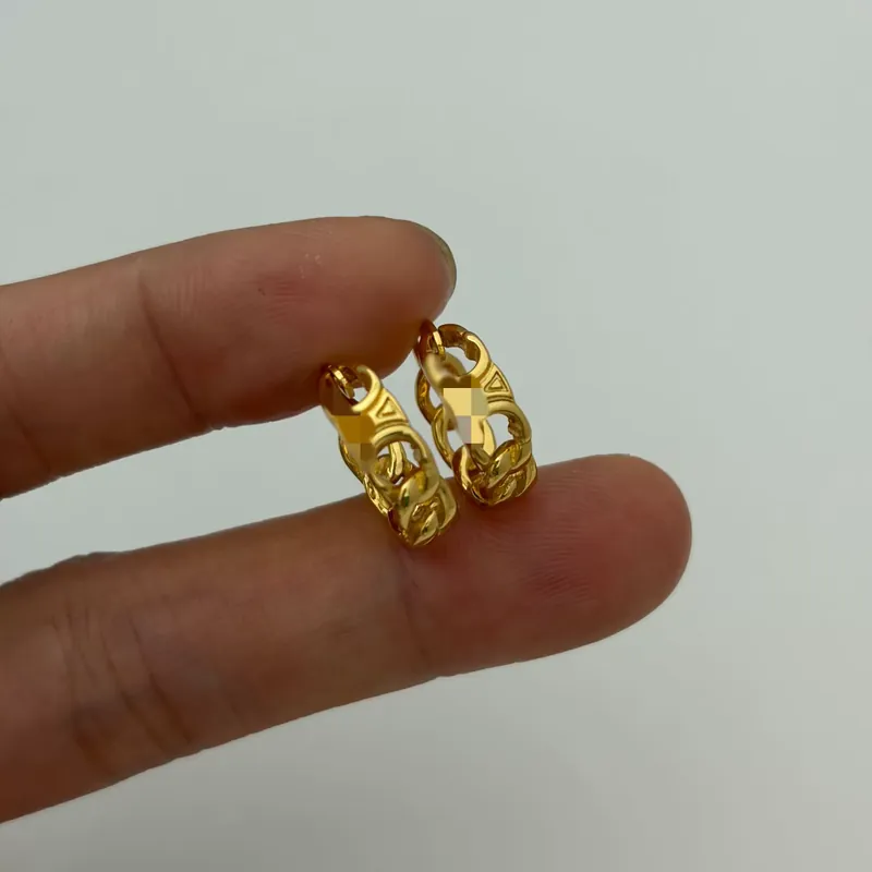 Zircon Logo Hoop Earrings