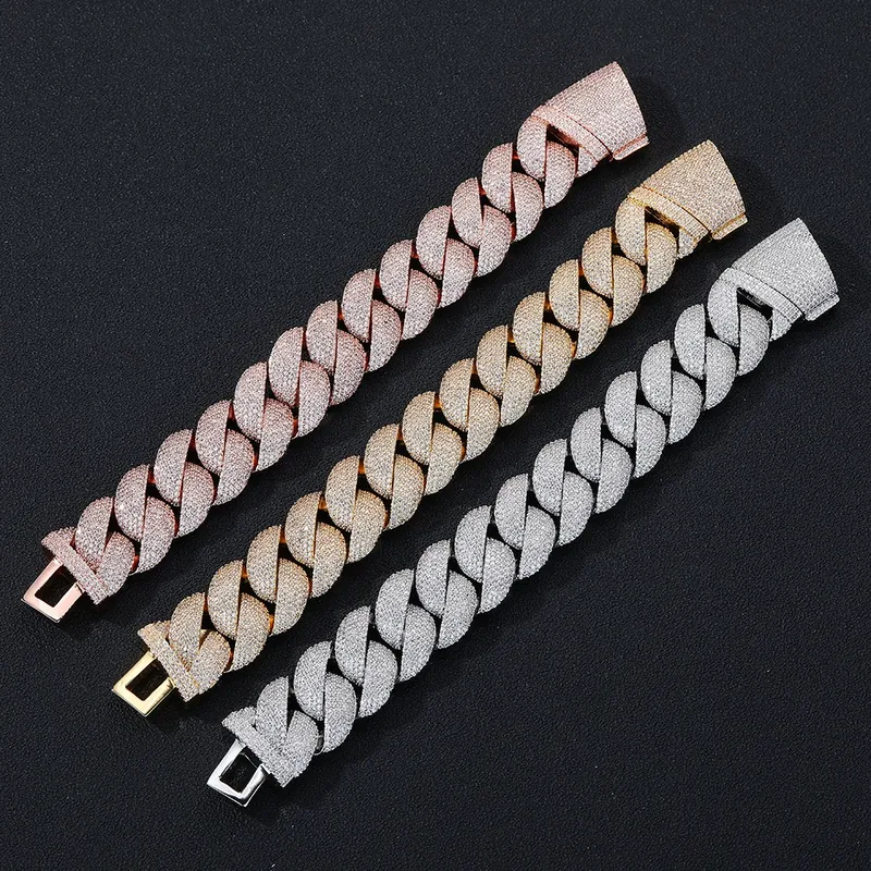 Collar Cadena Cubana Burbuja de 22mm Hip-Hop Pavé Completo Zirconio Hombres