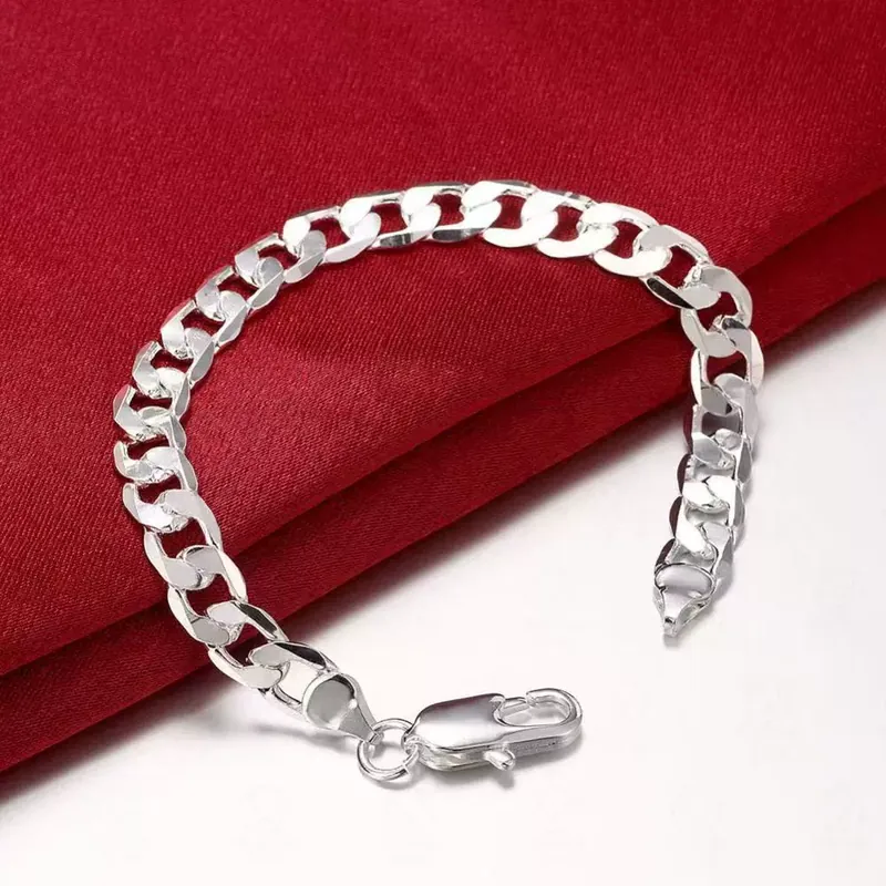 Copper Silver Plated Bead Bracelet 8MM
