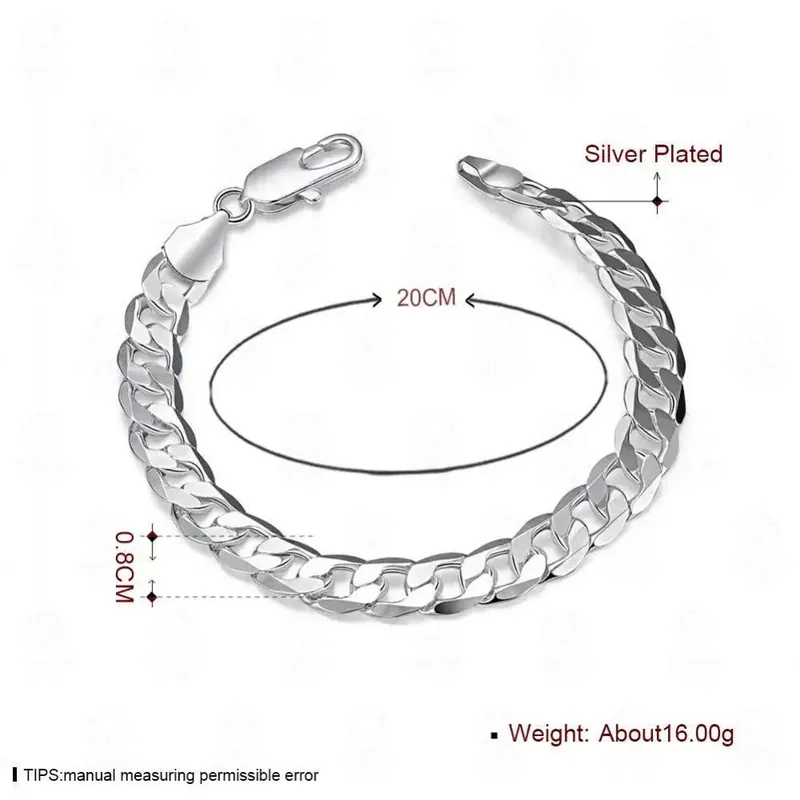 Copper Silver Plated Bead Bracelet 8MM