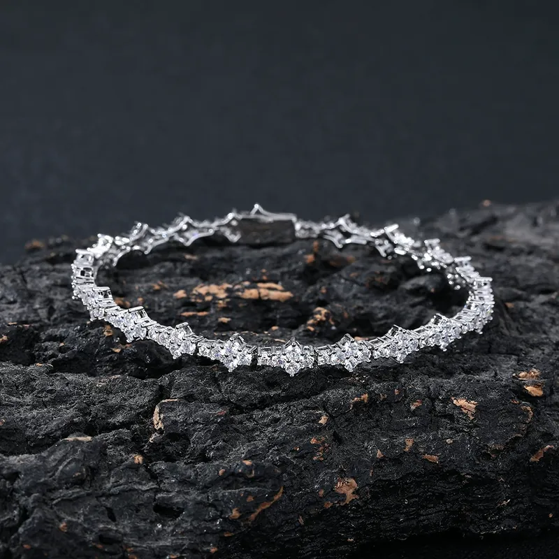 Spring Buckle Airplane Tennis Chain Necklace Hip-Hop Zircon Men's