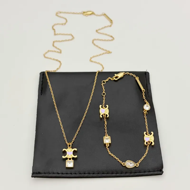 Zircon Logo Pendant Necklace
