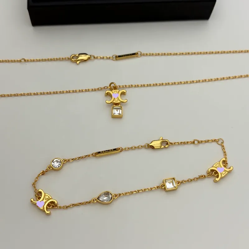 Zircon Logo Pendant Necklace