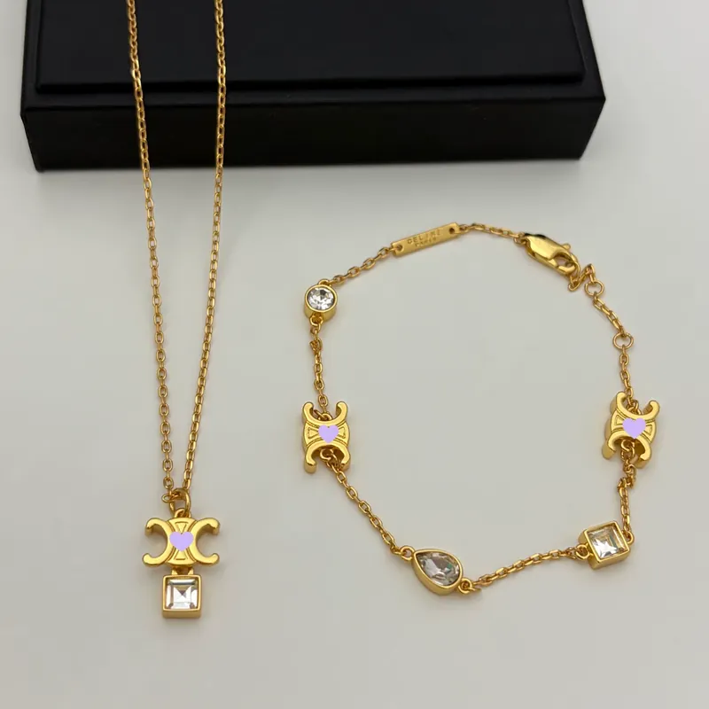 Zircon Logo Pendant Necklace