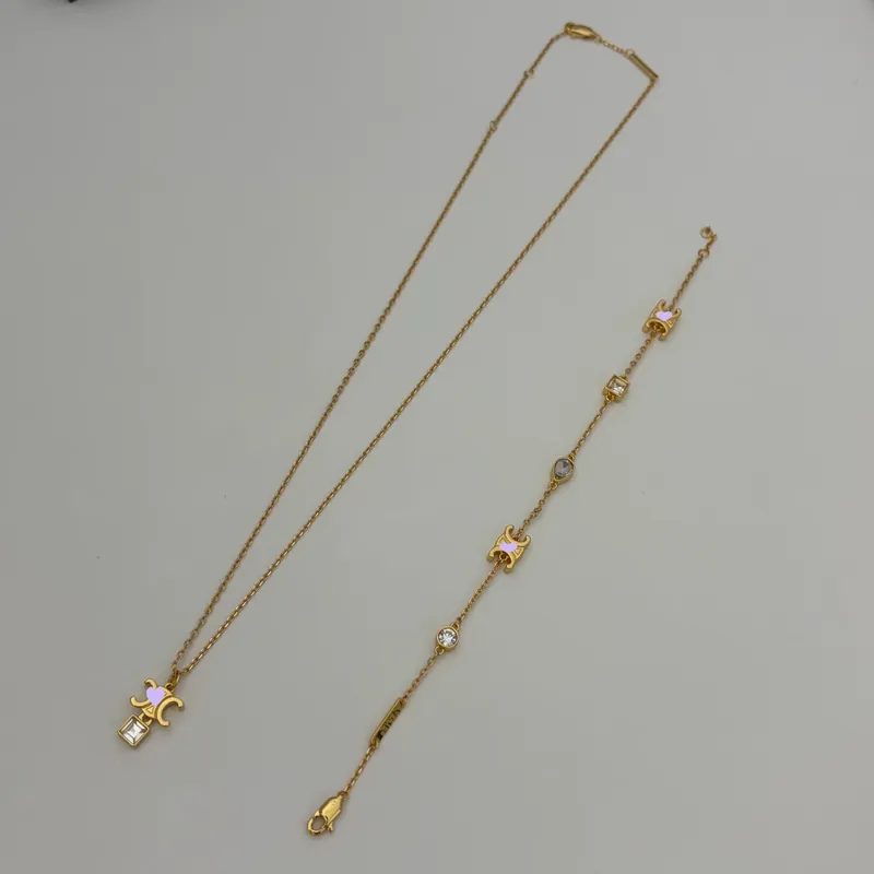 Zircon Logo Pendant Necklace