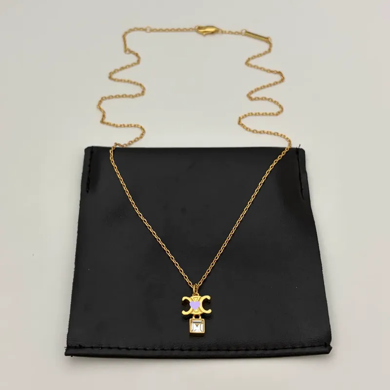 Zircon Logo Pendant Necklace