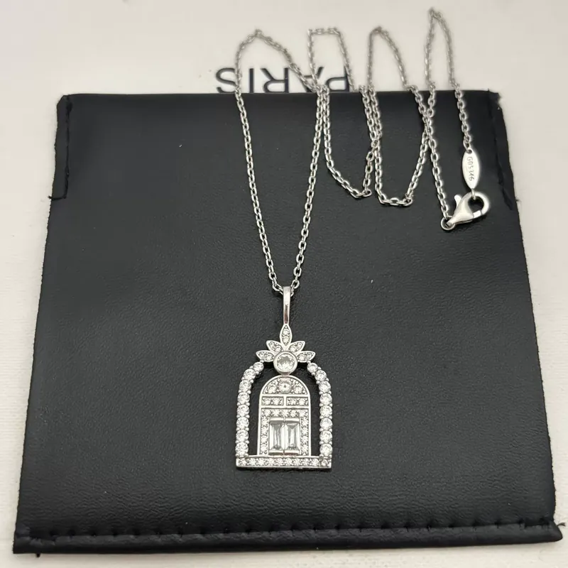 Zircon Castle Pendant Necklace