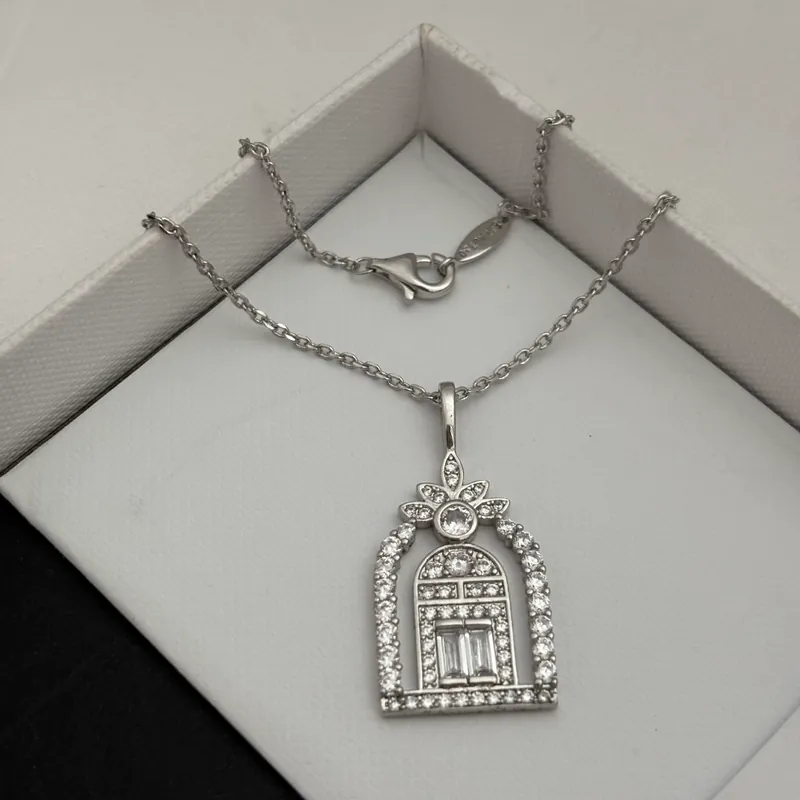 Zircon Castle Pendant Necklace