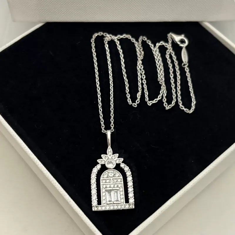 Zircon Castle Pendant Necklace