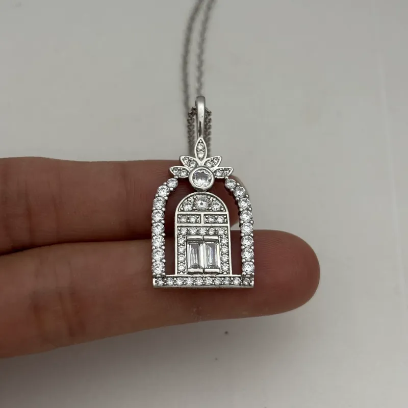 Zircon Castle Pendant Necklace