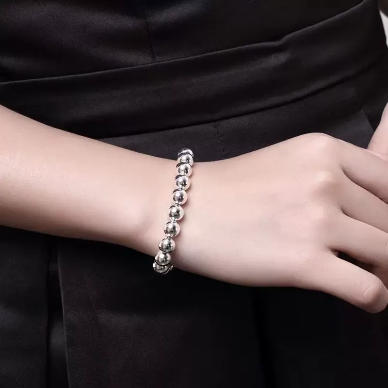 Titanium Steel Bead Bracelet 8MM Round