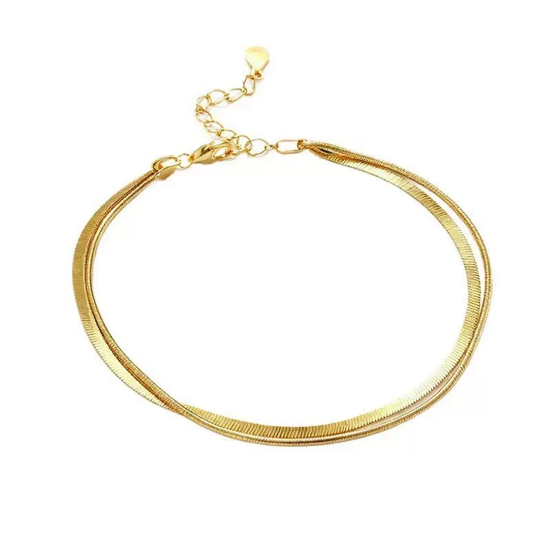Titanium Steel Snake Bone Chain Bracelet Double Layer